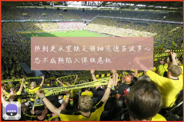 热刺更衣室缺乏领袖范德芬波罗心态不成熟陷入保级危机
